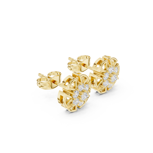 0.43 TCW Perfect Moissanite Floral Stud Earrings With Sparkling Round Cut Stones For Special Occasions