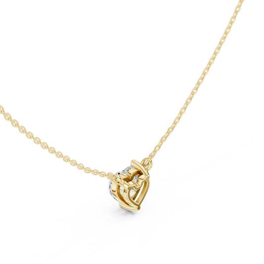 Heart Cut Solitaire Pendant with Center - view 4