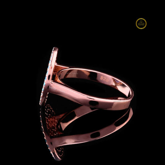 Evil Eye Ring Turquoise & Sapphire Accents - view 3