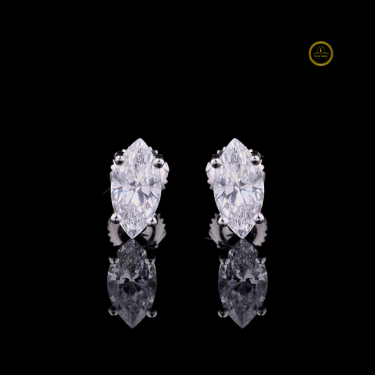 Marquise Cut Pendant Necklace with Stud Earrings Set - view 4