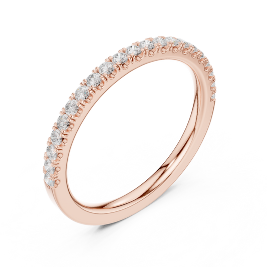 Round Lab Diamond Half Eternity Delicate Band - view 3