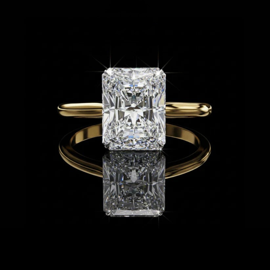 3.50 TCW Minimalist Brilliant Radiant Cut Lab Grown Diamond Solitaire Ring for Women Symbol of Commitment