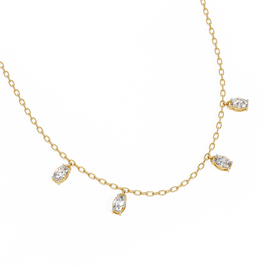 Oval Dangle Chain Necklace - view 2