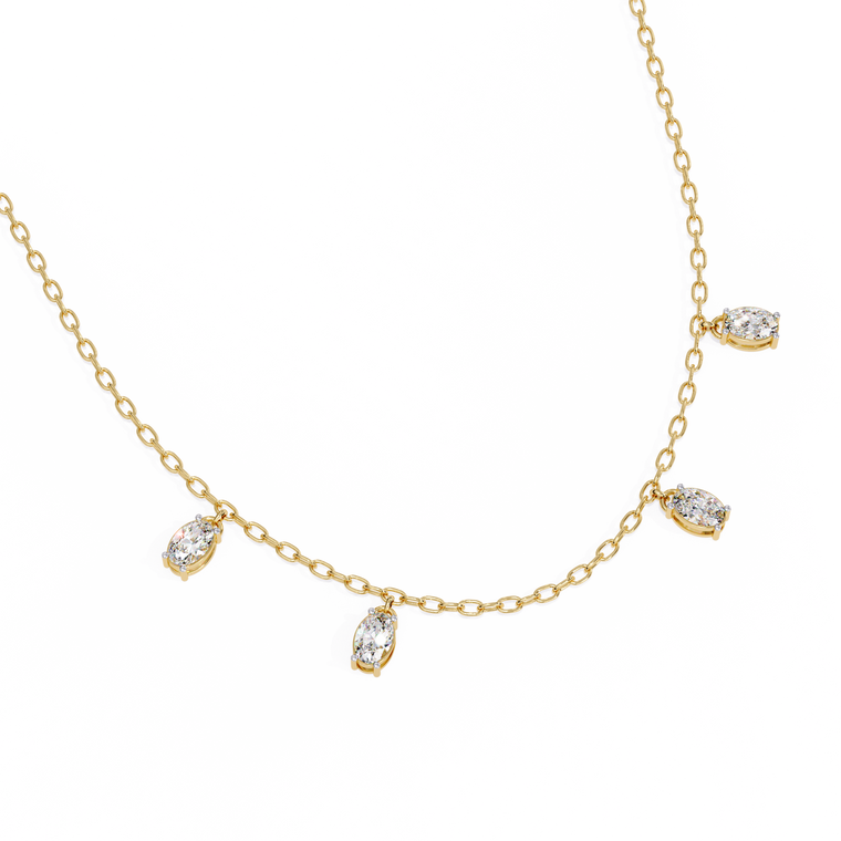 Oval Dangle Chain Necklace - view 2