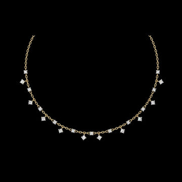0.76 TCW Blooming Drop Round Cut Lab Diamond Necklace for Anniversary Surprise
