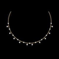 0.76 TCW Blooming Drop Round Cut Lab Diamond Necklace for Anniversary Surprise