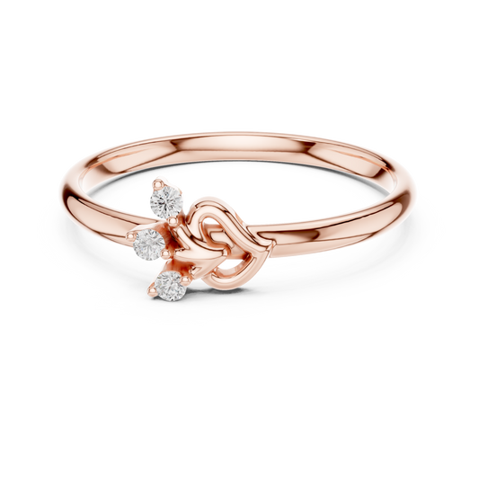Round Cut Lab Diamond Heart Knot Promise Ring - view 2