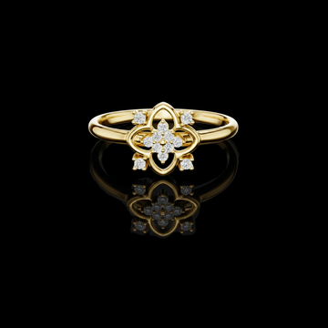 0.20 TCW Floral Moissanite Diamond Ring Featuring a Radiant Cluster and Petal Inspired Design