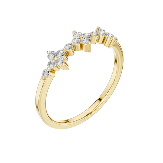 Floral Moissanite Band Ring for Women - view 4