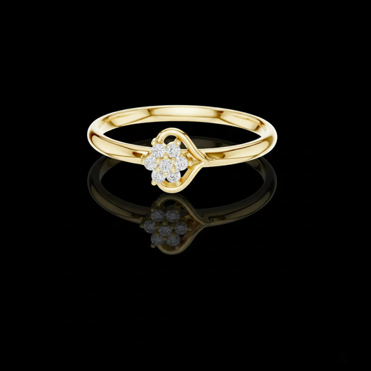 0.042 TCW Beautiful Flower Lab Grown Diamond Ring Elegant Swirl Petal Design Luxury Jewelry For Her