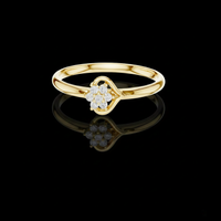 0.20 TCW Beautiful Flower Moissanite Diamond Ring Elegant Swirl Petal Design Luxury Jewelry For Her