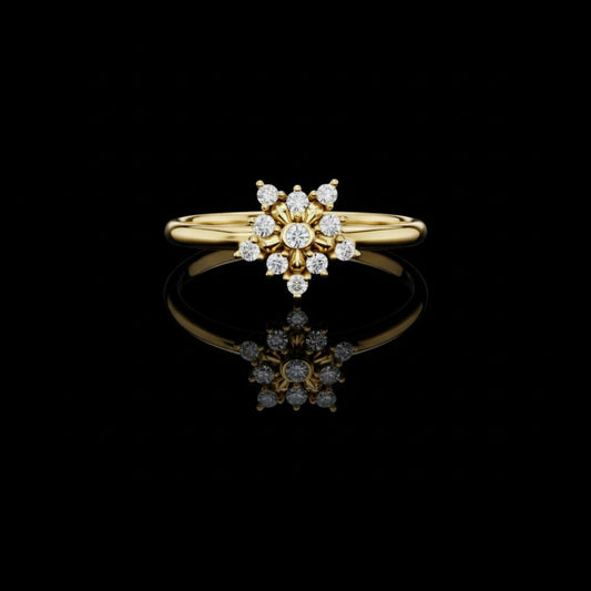 0.20 TCW Precious Moissanite Round Cut Diamond Ring For Moment Of Days