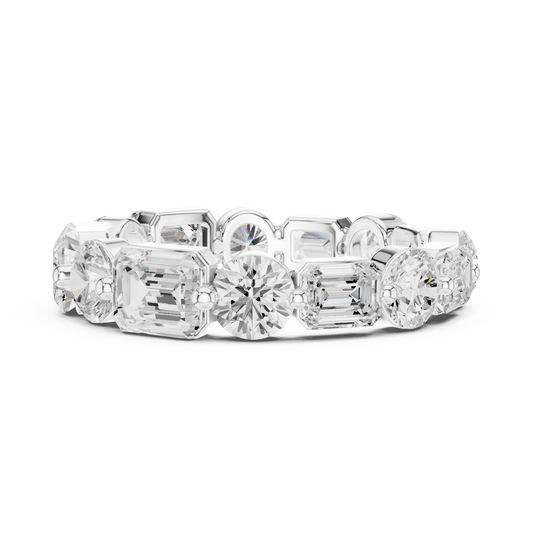 Round & Emerald Cut Lab Diamond Eternity Band - view 3