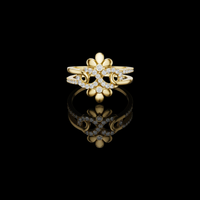 0.40 TCW Majestic Floral Moissanite Diamond Ring with Interlaced Curves and Brilliant Pavé Detailing