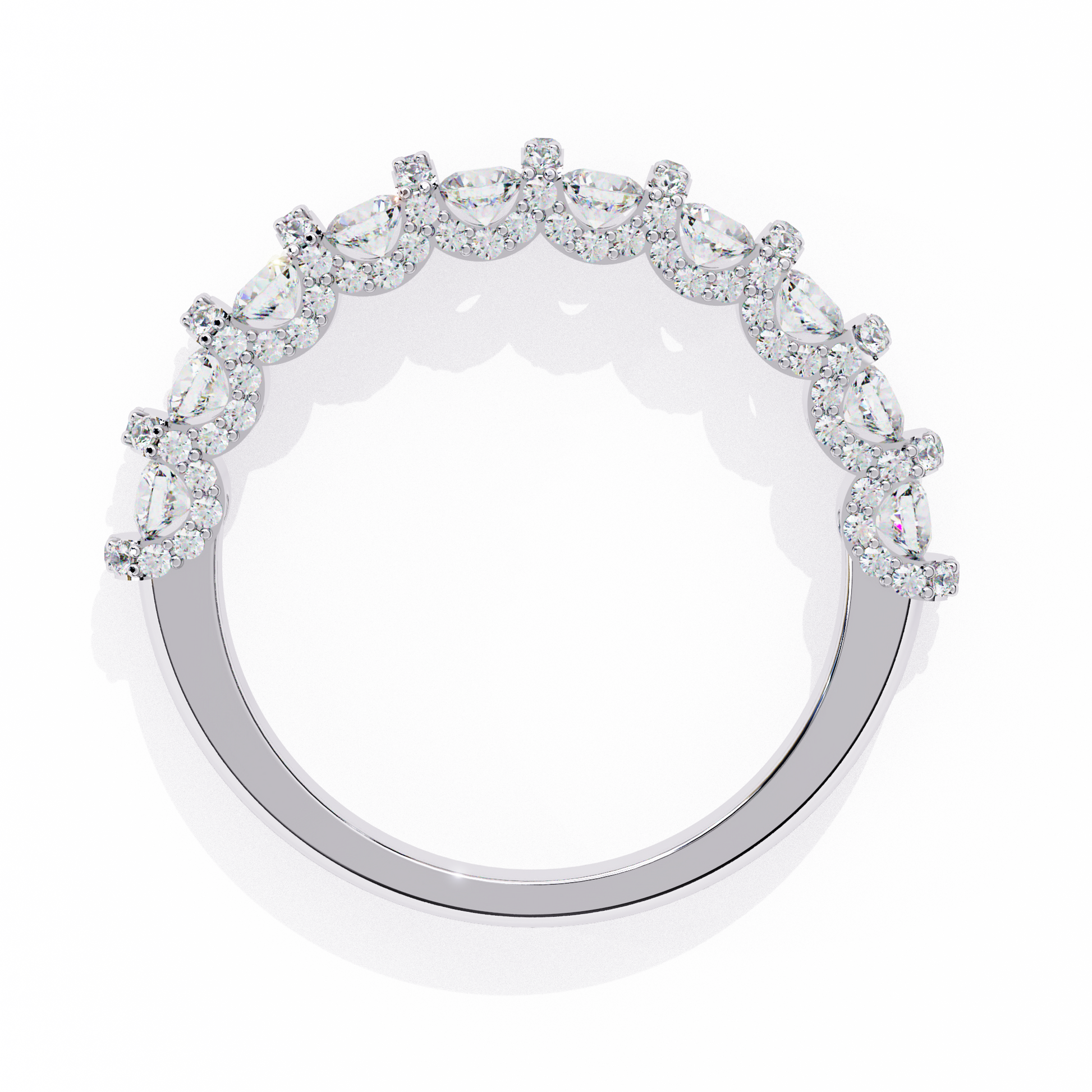 Silver ring with diamond accents 