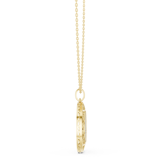 Circular Medallion Pendant with Cluster - view 4