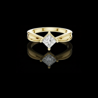 1.50 TCW Trendy Princess Lab Grown Diamond Solitaire Ring with Diagonal Setting and Split Shank Band