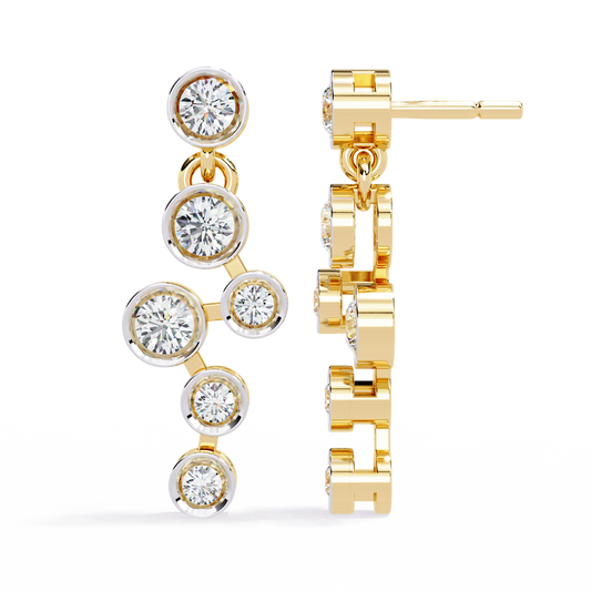Multi Round Bezel Drop Earrings - view 4