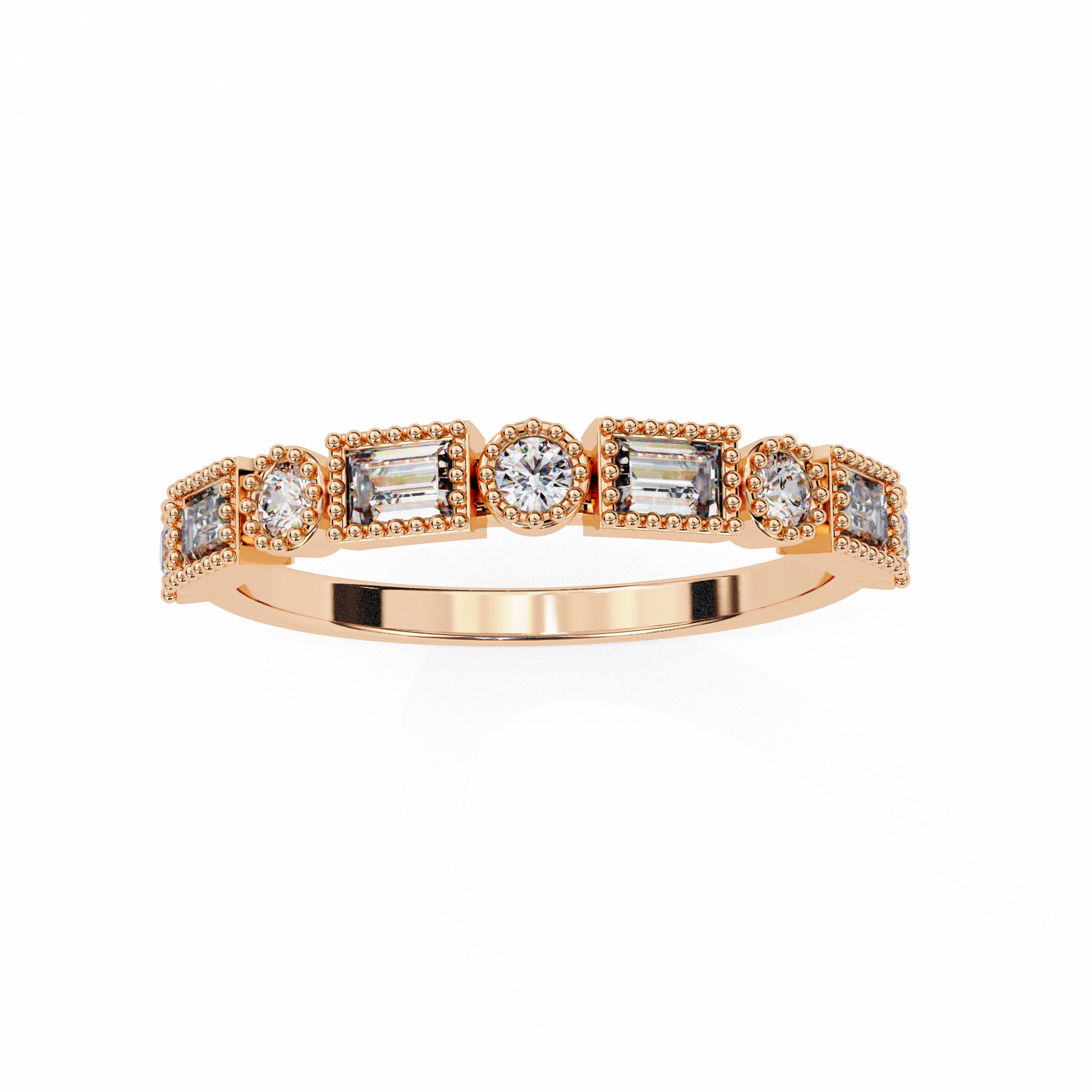 Rose gold ring with diamonds 