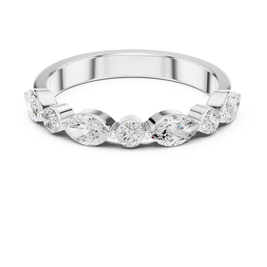 Marquise & Round Cut Lab Diamond Eternity Wedding Band - view 3