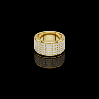 2.25 TCW Luxurious Multi Row Lab Grown Round Diamond Pave Wide Band Ring