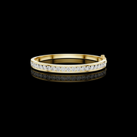 3.30 TCW Modern Gold Lab Grown Bangle Bracelet Featuring Channel Set Round Brilliant Diamonds By Ivevar