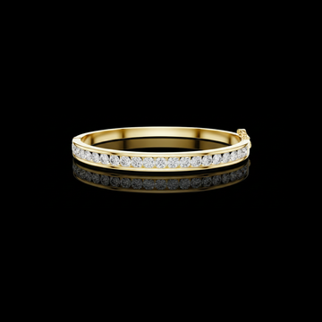 3.30 TCW Modern Gold Lab Grown Bangle Bracelet Featuring Channel Set Round Brilliant Diamonds By Ivevar