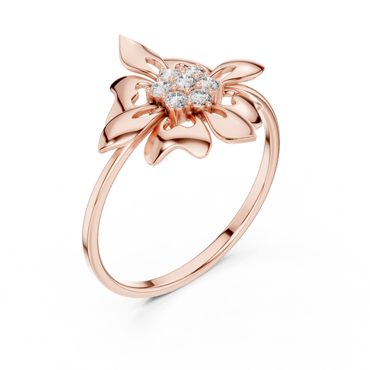 Floral Inspired Cluster Moissanite Engagement Ring - view 3