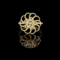 0.025 CT Radiant Floral Lab Grown Diamond Cluster Ring Elegant Flower Statement Ring for Women