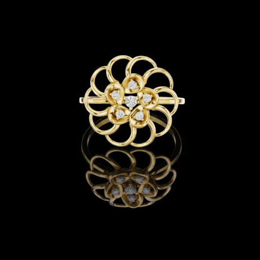 0.25 CT Radiant Floral Moissanite Diamond Cluster Ring Elegant Flower Statement Ring for Women
