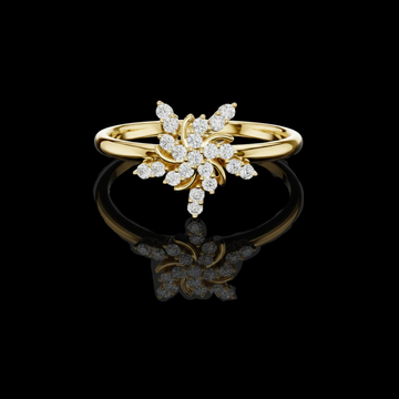 1.50 TCW Sunlit Aurora Petal Moissanite Diamond Ring A Golden Burst of Bloom