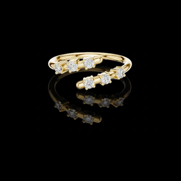 0.50 TCW Trendy Open Bypass Lab Grown Ring in Gold with Floating Round Brilliant Diamonds