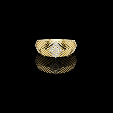 0.13 TCW Luxurious Round Moissanite Diamond Chevron Architectural Design with Square Cluster Fine Jewelry