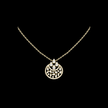 0.56 TCW Sparkling Floral & Leaf Design Circle Moissanite Diamond Pendant Statement Fine Jewelry