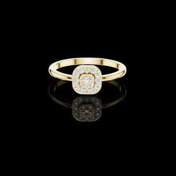 0.50 TCW Classic Lab Grown Round Diamond Cluster Halo Ring with Pave Set Brilliant Diamonds