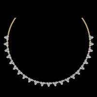 4.55 TCW Elegant Lab Grown Diamond Cluster Necklace A Sparkling Statement of Timeless Grace For Her