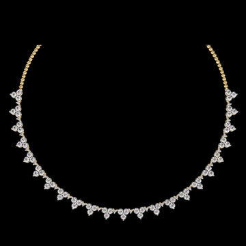 4.55 TCW Elegant Lab Grown Diamond Cluster Necklace A Sparkling Statement of Timeless Grace For Her