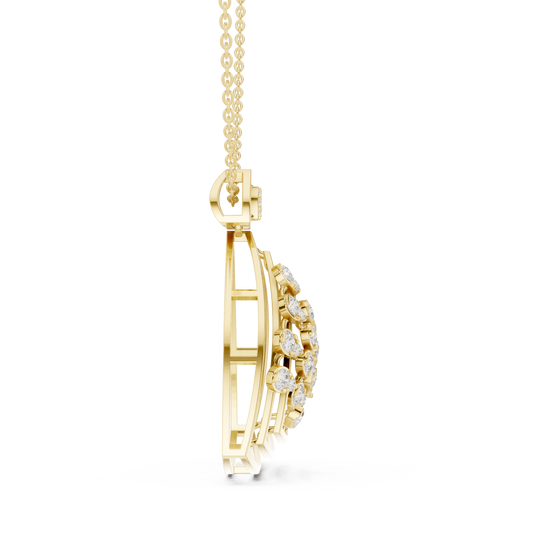 Open Triangle Floral Pendant Necklace - view 4