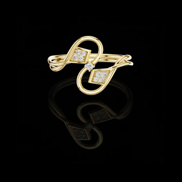 0.15 CT Elegant Twisted Loop Ring with Clustered Round Moissanite Diamonds Modern Fine Jewelry Gift