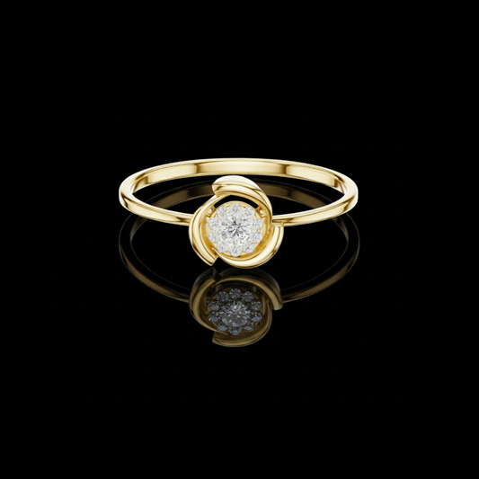 0.05 CT Gold Petal Bloom Lab Grown Diamond Cluster Ring A Delicate Floral Sparkle by Ivevar Luxury