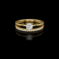 0.50 CT Timeless Radiance Moissanite Diamond Duo Ring Set with Round Center Diamond