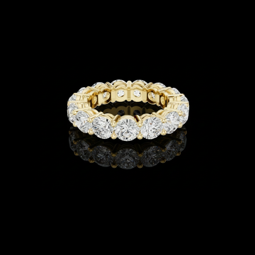 7.00 TCW Luxury Gold Moissanite Eternity Ring with Full Circle Round Brilliant Diamonds