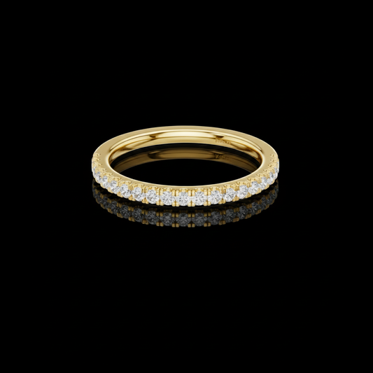 0.25 TCW Dazzling Moissanite Diamond Eternity Pave Stacking Band Minimalist Jewelry For Her