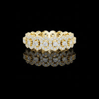 2.70 TCW Radiant Floral Inspired Moissanite Diamond Eternity Band with Sparkling Round Brilliant Accents