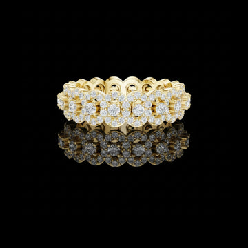 2.70 TCW Radiant Floral Inspired Moissanite Diamond Eternity Band with Sparkling Round Brilliant Accents