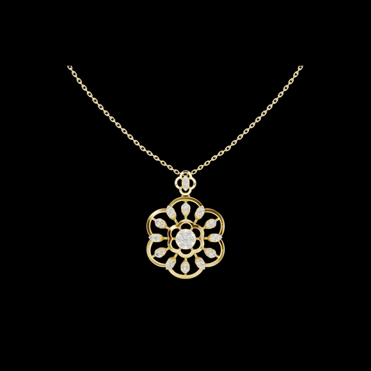 0.84 TCW Elegant Round Lab Grown Diamond Flower Delicate Clover Style Pendant Fine Jewelry Gift for Her