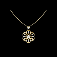0.84 TCW Elegant Round Moissanite Diamond Flower Delicate Clover Style Pendant Fine Jewelry Gift for Her