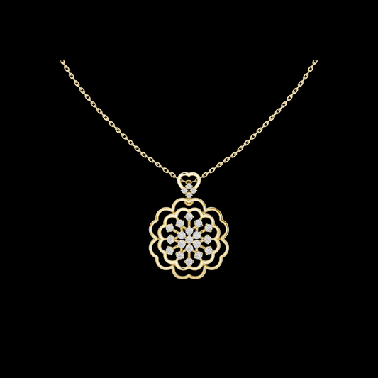 0.71 TCW Beautiful Lab Grown Diamond Intricate Openwork Floral Flower Pendant with Sparkling Cluster Elegant Jewelry