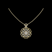 0.71 TCW Beautiful Moissanite Diamond Intricate Openwork Floral Flower Pendant with Sparkling Cluster Elegant Jewelry
