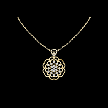 0.71 TCW Beautiful Moissanite Diamond Intricate Openwork Floral Flower Pendant with Sparkling Cluster Elegant Jewelry